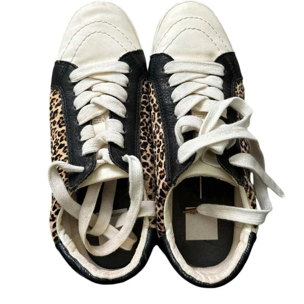 DOLCE VITA Dark Leopard Calf Leopard Nino Lace Up Sneaker SZ: 7 - Picture 3 of 6
